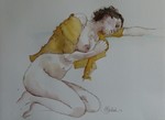 Femme nue avec cardi